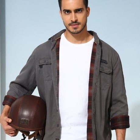 FLANNEL LINED SHIRT CHARCOAL 32 82 99
