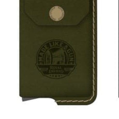 LEATHER FLAP RFID CARD CASE OLIVE 13 27 49
