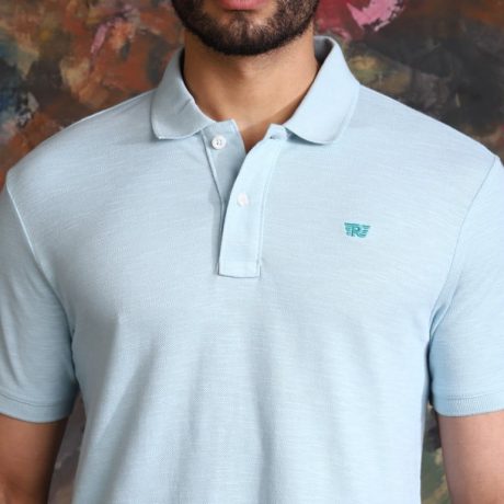 SLUB PIQUE POLO SKY BLUE 13 57 45